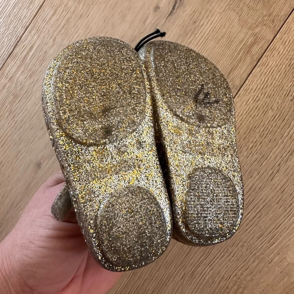 Mini Melissa Toddler Campana Zig Zag Gold Shoes 5 infant